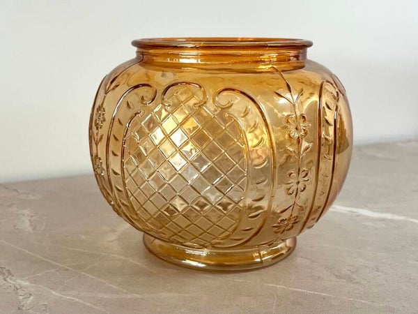 Vase boule en verre irisé
