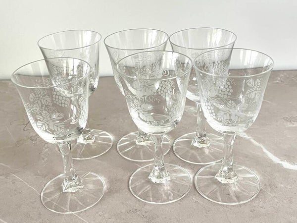 Verres à vin vintage en cristal