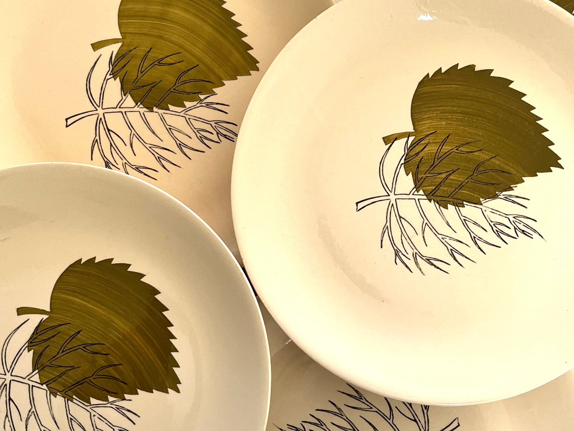 6 assiettes plates en faïence Niderviller