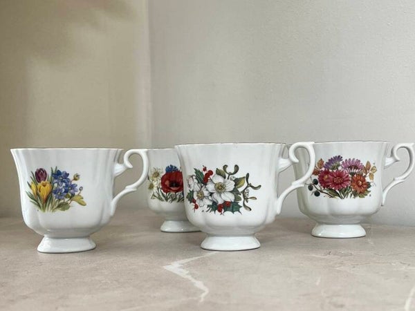 4 tasses en porcelaine Saisons N°2