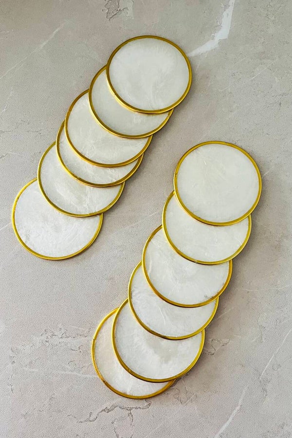 Vintage mother-of-pearl coasters