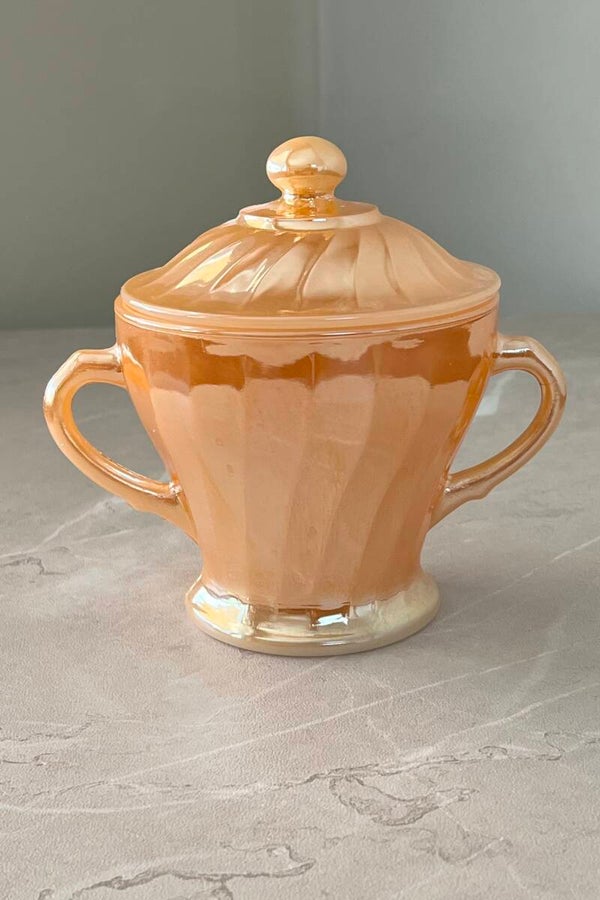 Sucrier vintage EN verre irisé