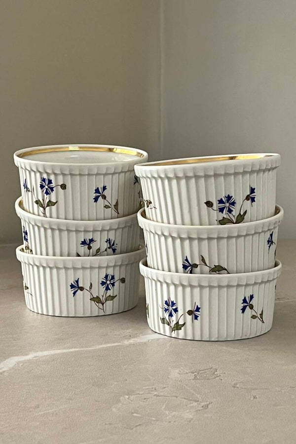 Ramequin en porcelaine Bleuets (Lot de 6)