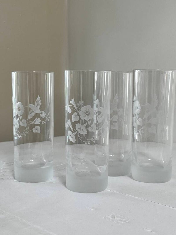 4 verres long drink en cristal taillé