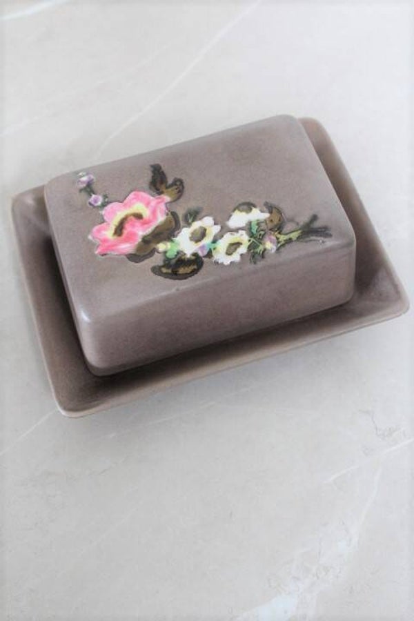 Vintage grand beurrier Vallauris en céramique