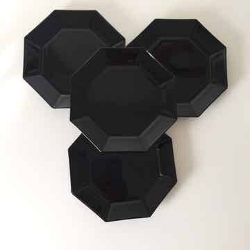 Assiettes dessert noires Années 80