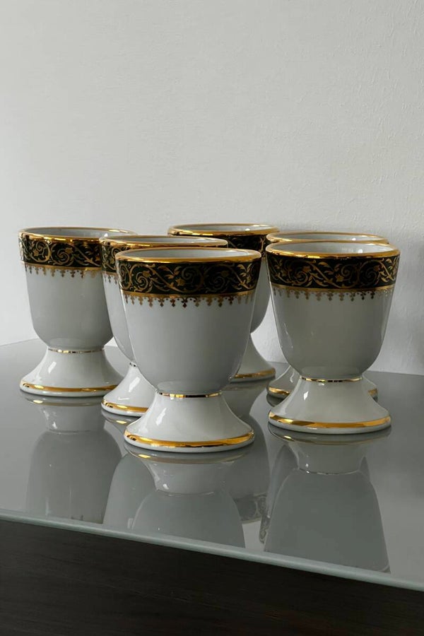 6 mazagrans vintage en porcelaine