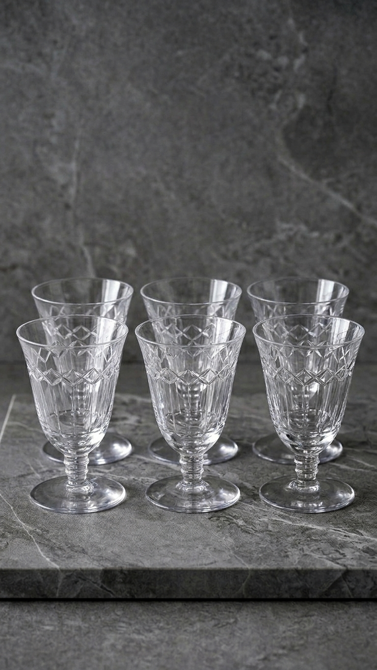 Verres anciens en cristal de Lorraine