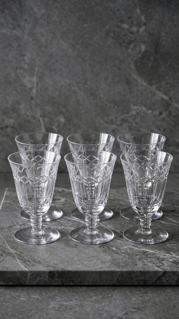 Verres anciens en cristal de Lorraine