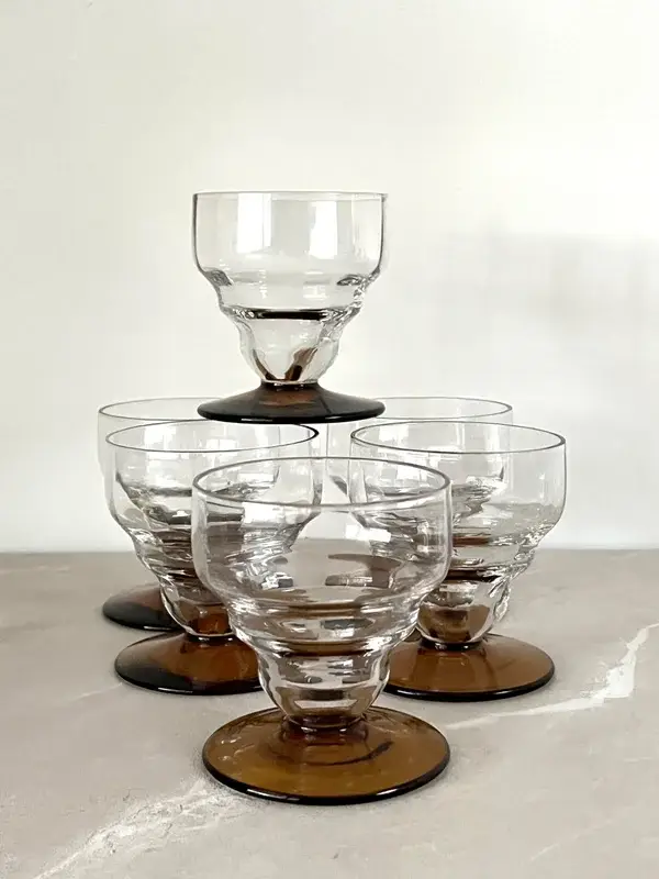 6 verres Art Déco