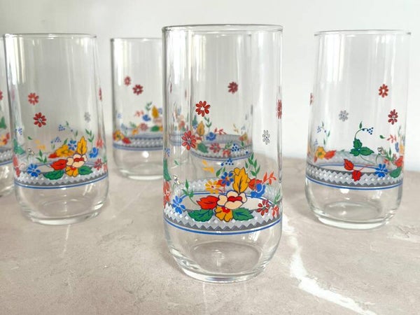 6 verres à eau ou orangeade années 80