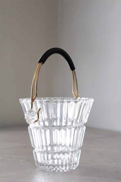 Seau à glace en verre vintage