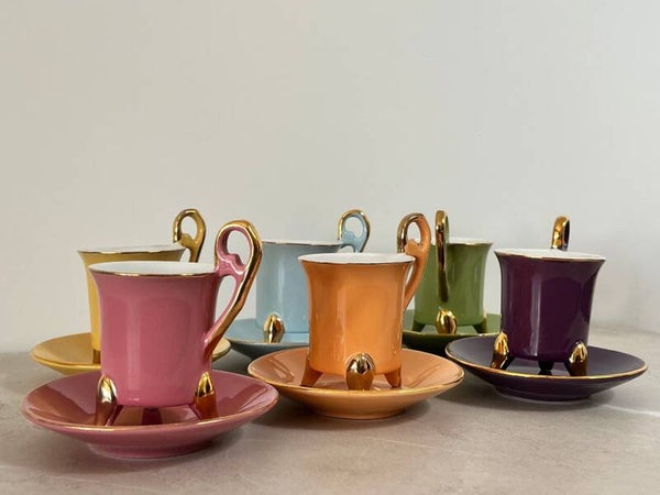 Tasses à expresso vintage multicolores