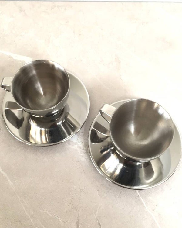 2 tasses en inox double paroi