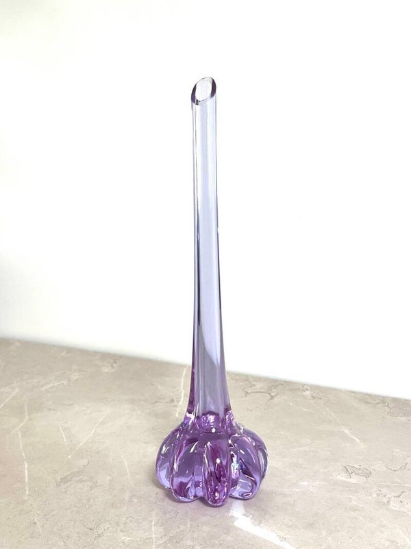 Vase soliflore violet en verre