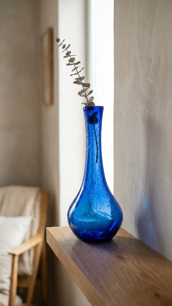Vase soliflore bleu Biot