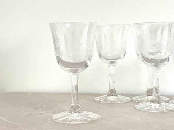 Verres à vin vintage en cristal