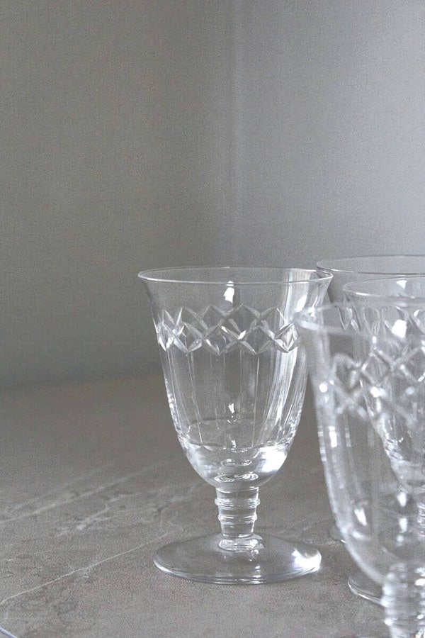Verres anciens en cristal de Lorraine