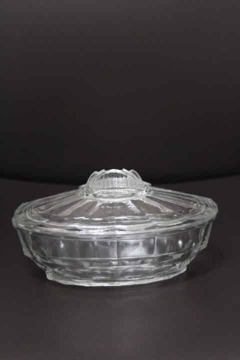 Beurrier en verre vintage Art Déco