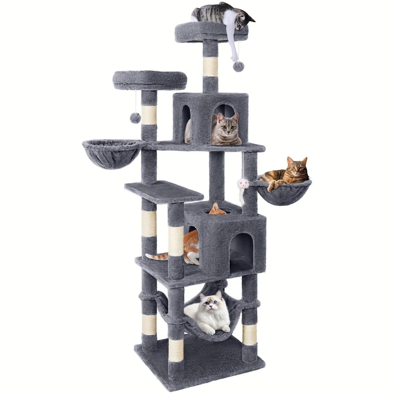 Arbre à chat 74 pouces Couleur gris