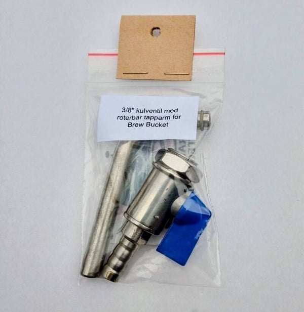 3/8" kulventil med roterbar tapparm för Brew Bucket