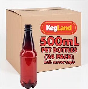 Låda med 24 st. PET 0,5 l. plastflaskor