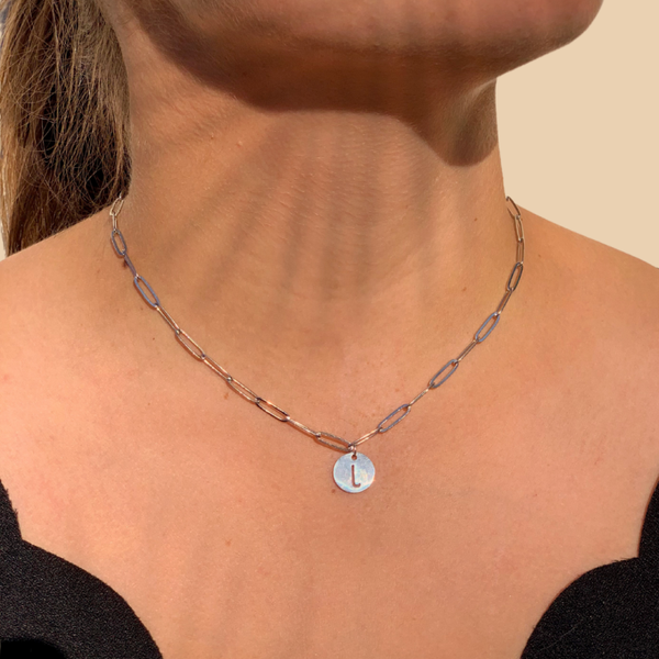 Collier prénom Gros maillon argent