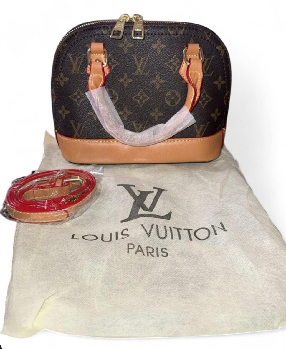 Brown monogram handbag