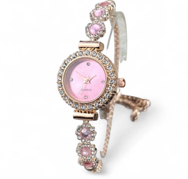 The Pink Rhinestone Watch Bracelet