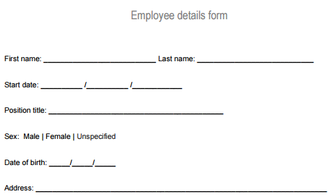Employee Details Form