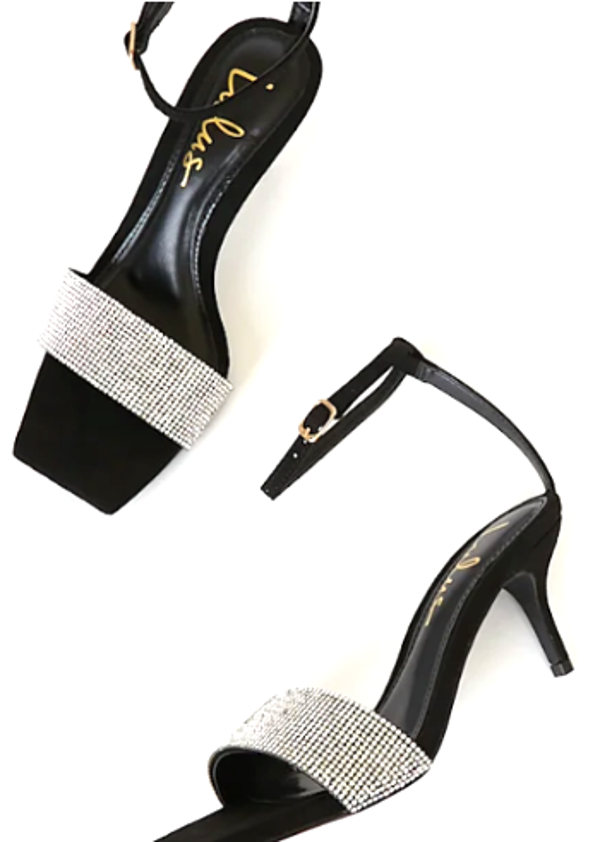 Lulus Women Shylaa Rhinestone kitten Heel Sandal Jamaica
