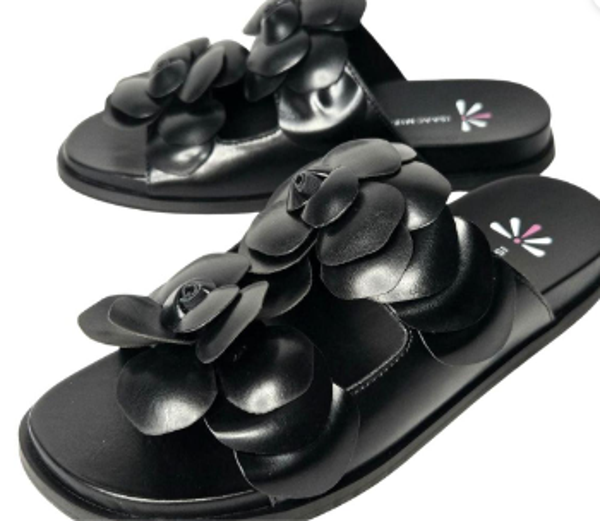 Isaac Mizrahi Women Live Leatiher Floral Slide Jamaica