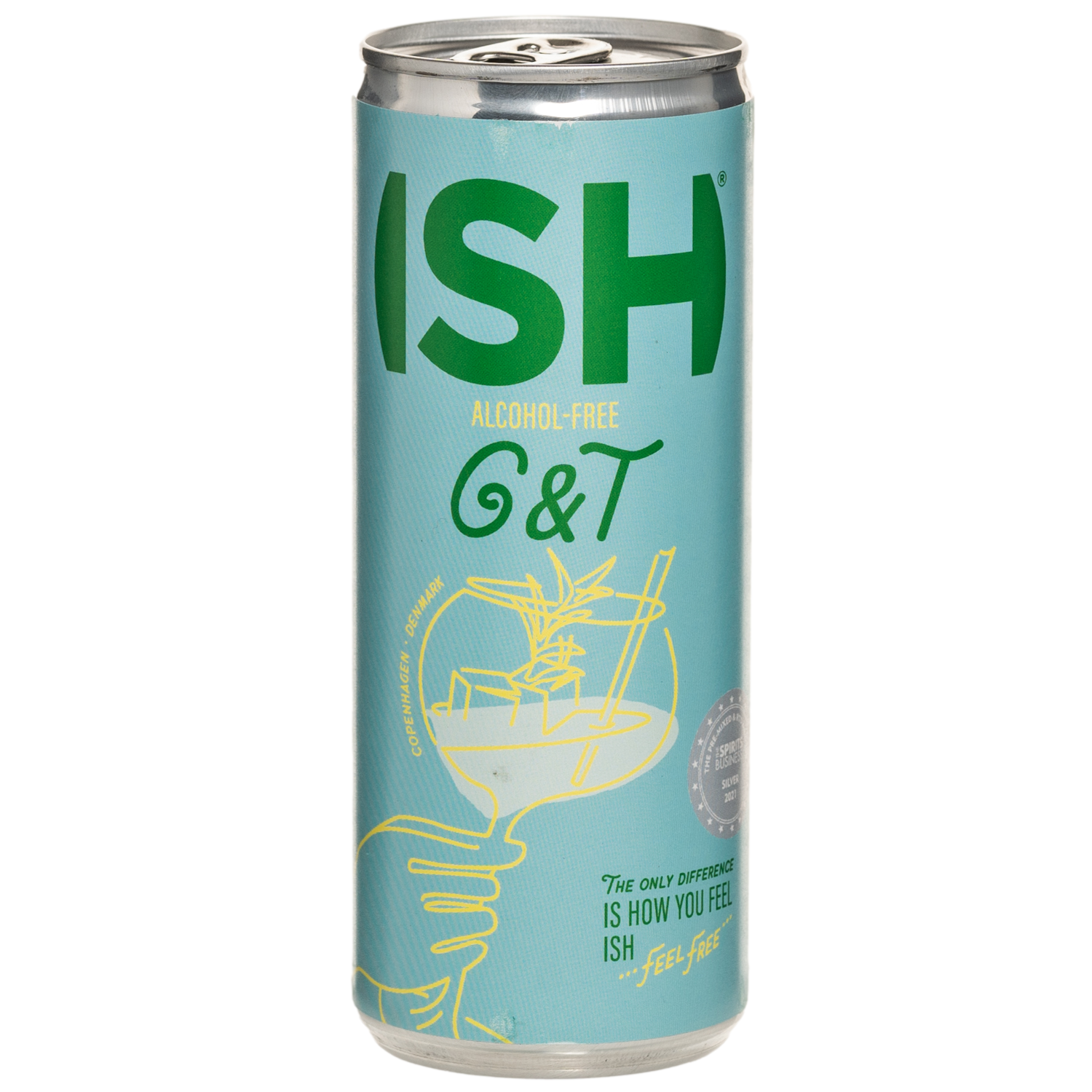 ISH Gin & Tonic RTD 0% – alcoholvrije G&T 0.0 in blik (250 ml)