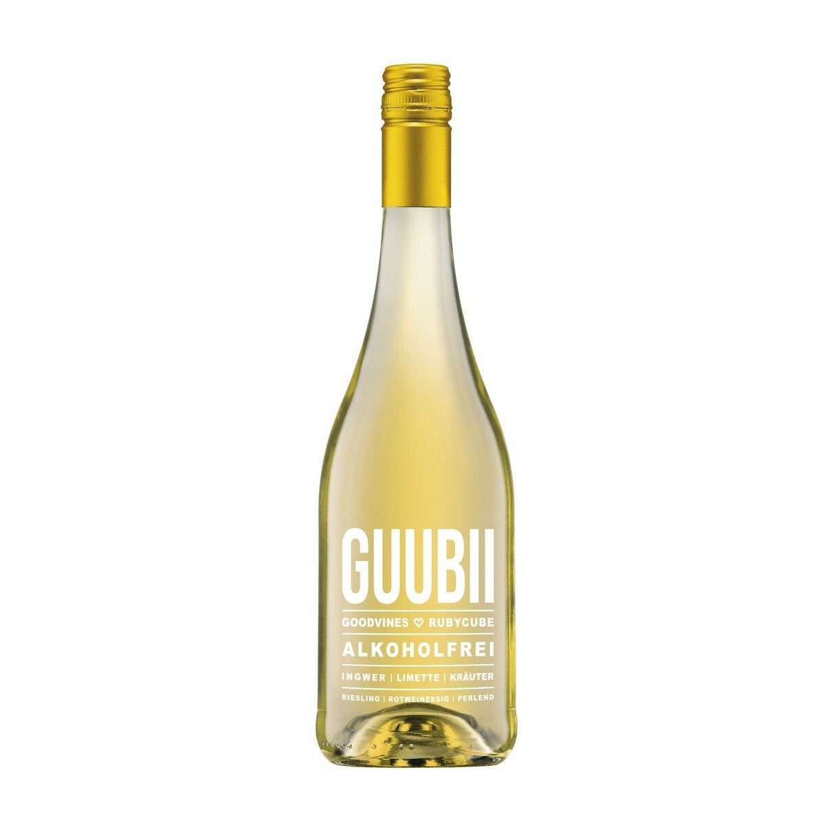 GUUBII Gember/Limoen – alcoholvrij bruisend aperitief 0.0% op Riesling‑basis (0,75L)