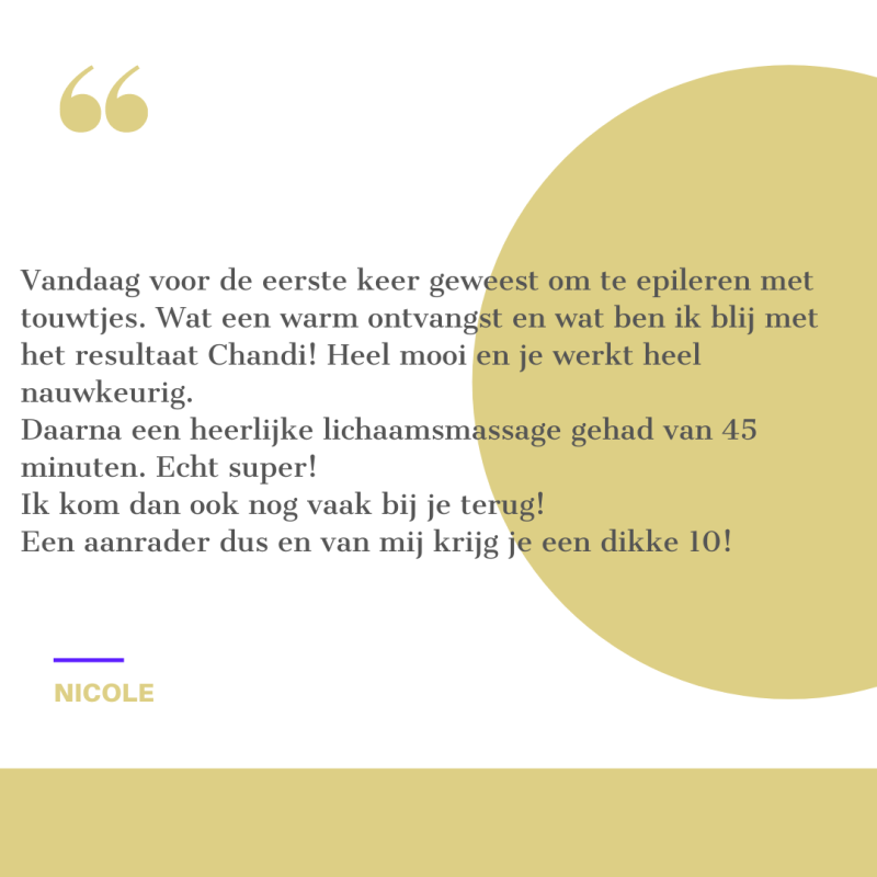 review schoonheidssalon Pure Beauty by Chandni in Nuenen