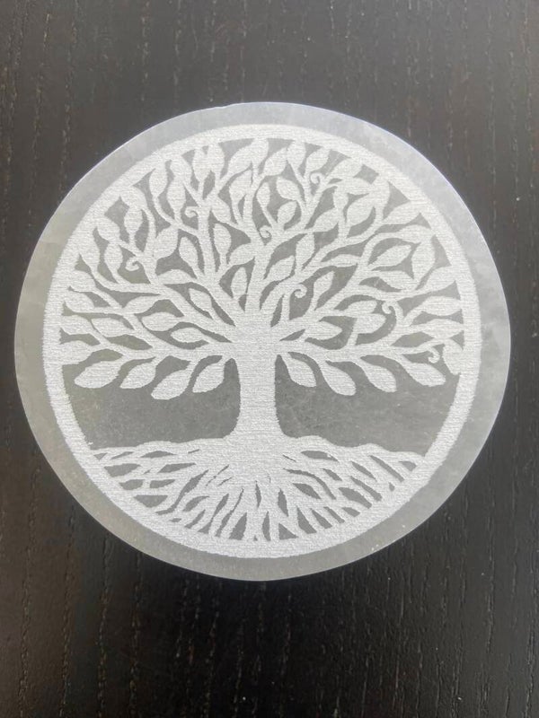 Plaque de Sélénite - Arbre de Vie
