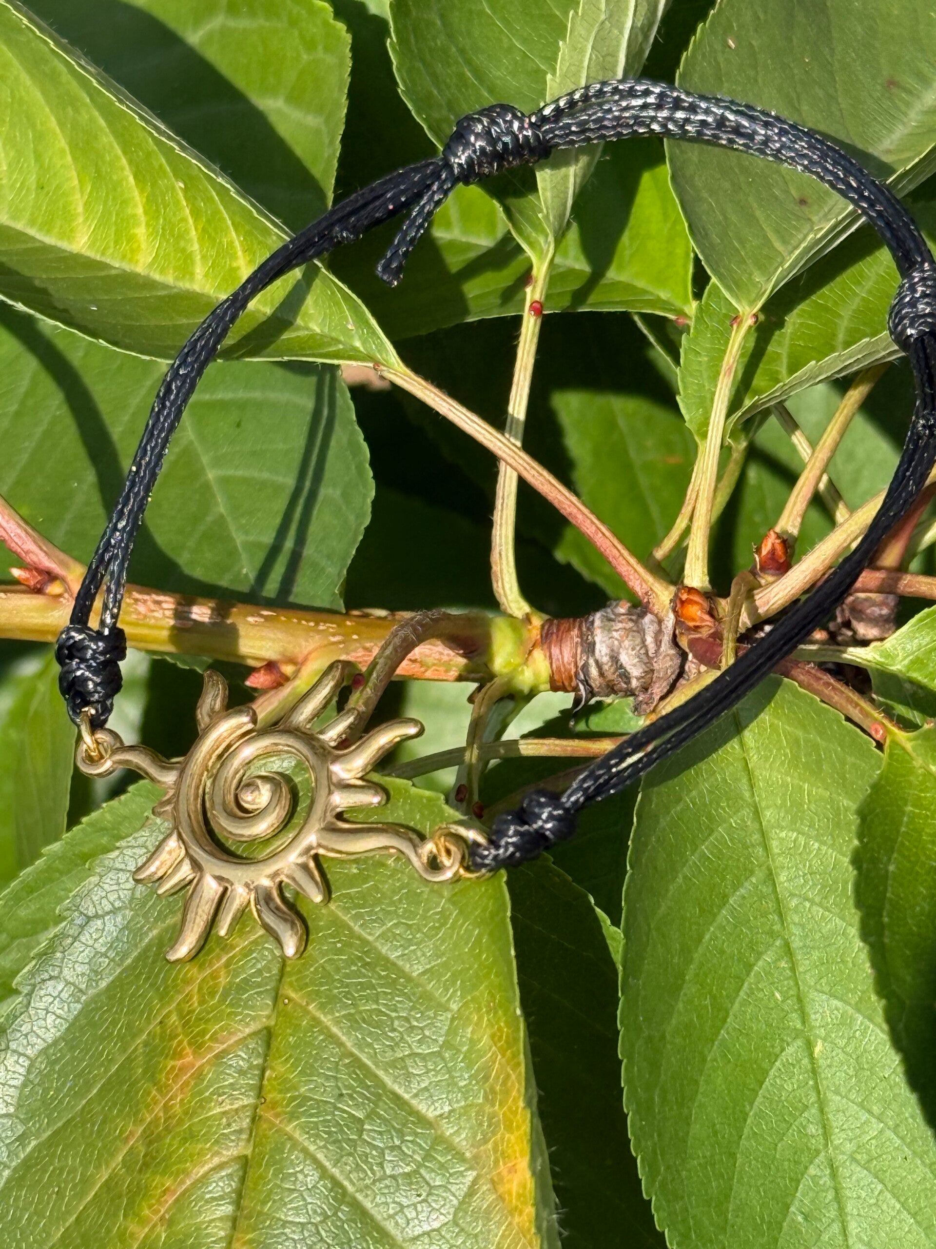 Armband Spirale des Lebens gold/schwarz