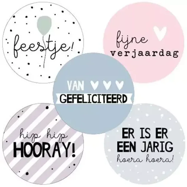 Stickers verjaardag 10 stuks