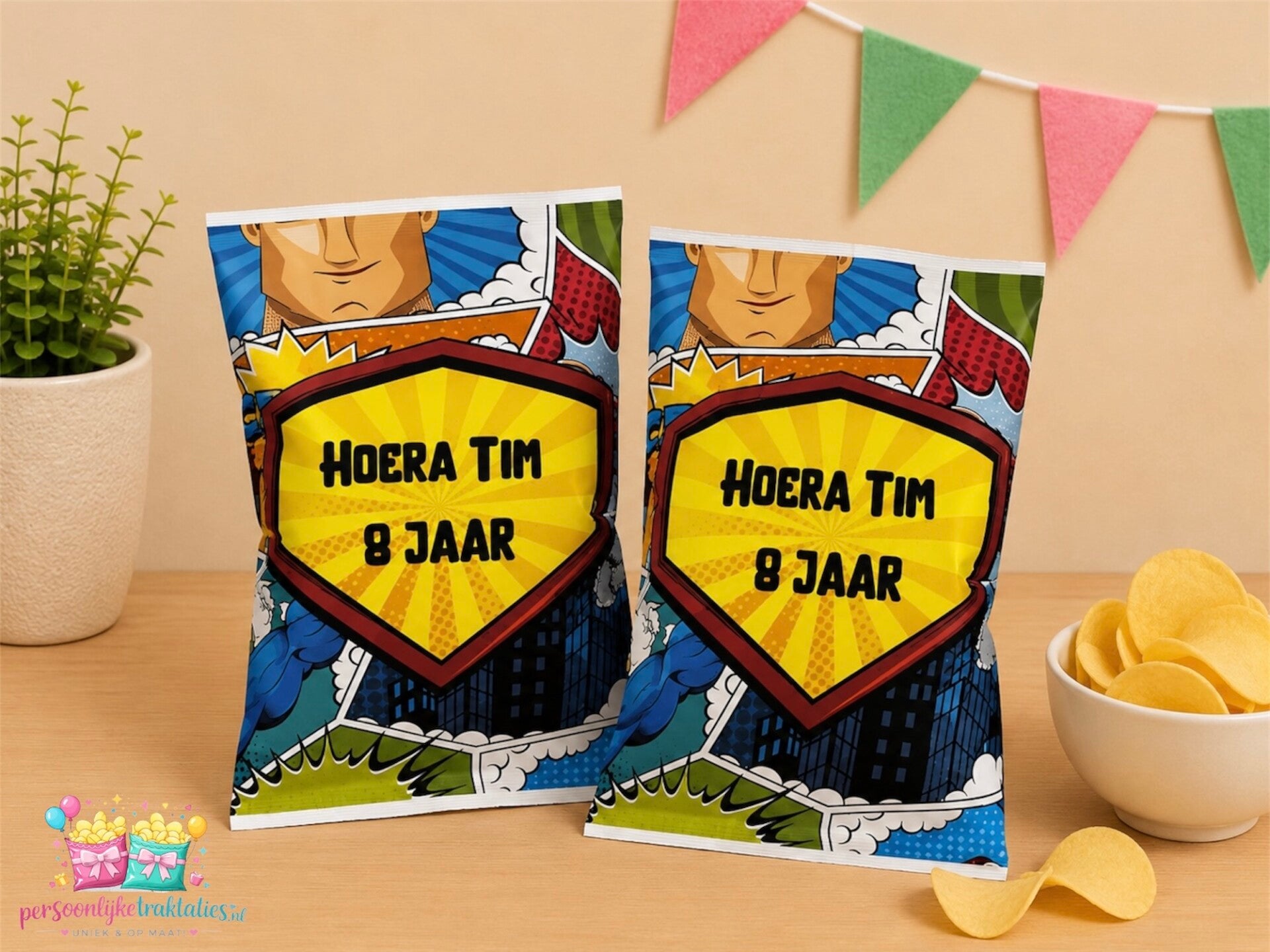 Chips zakjes stripboek