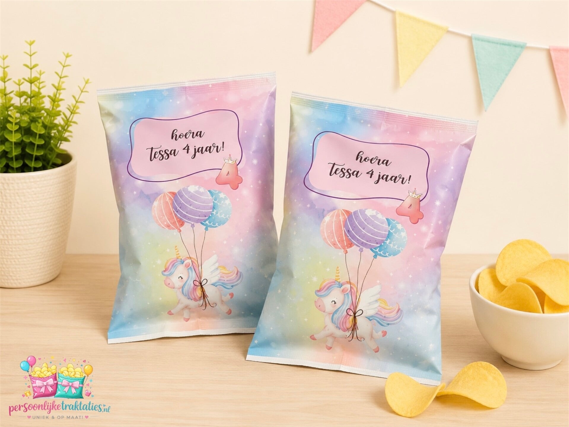 Chips zakjes unicorn