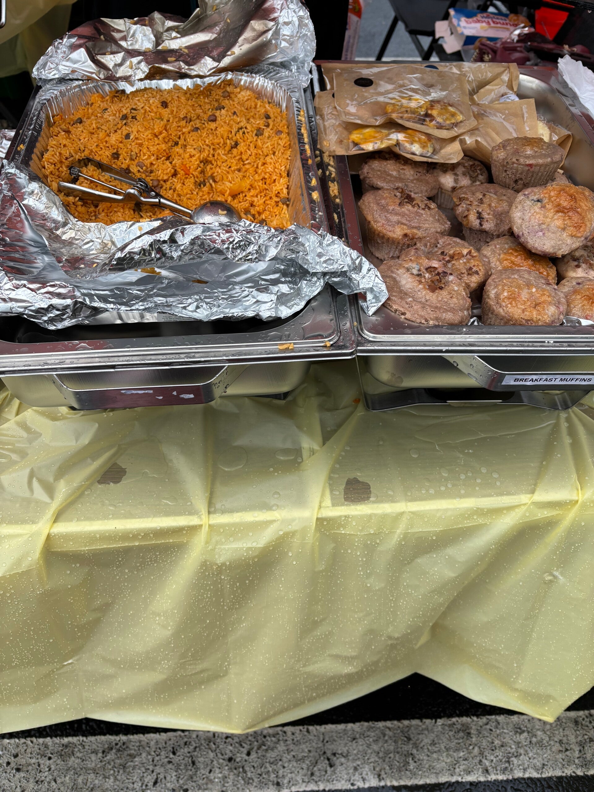 Pan of Spanish rice and beans