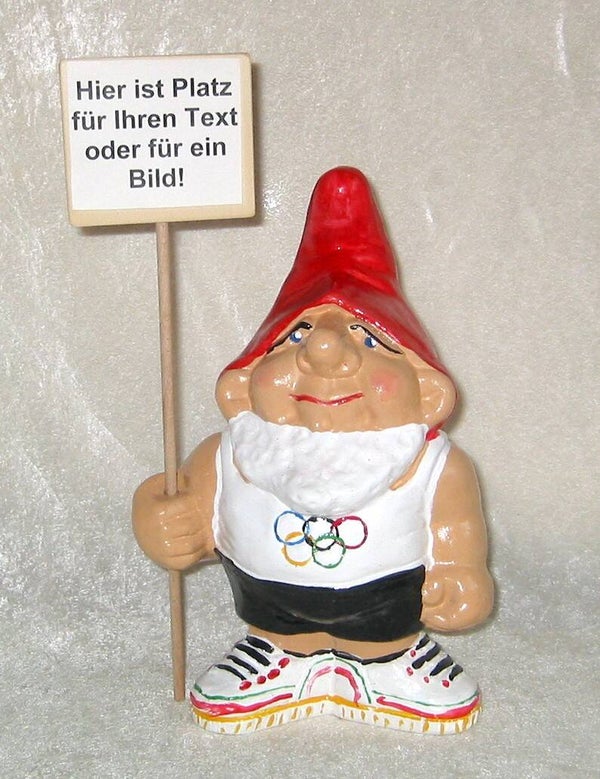 Olympia Gartenzwerg mit Schild - 2200180