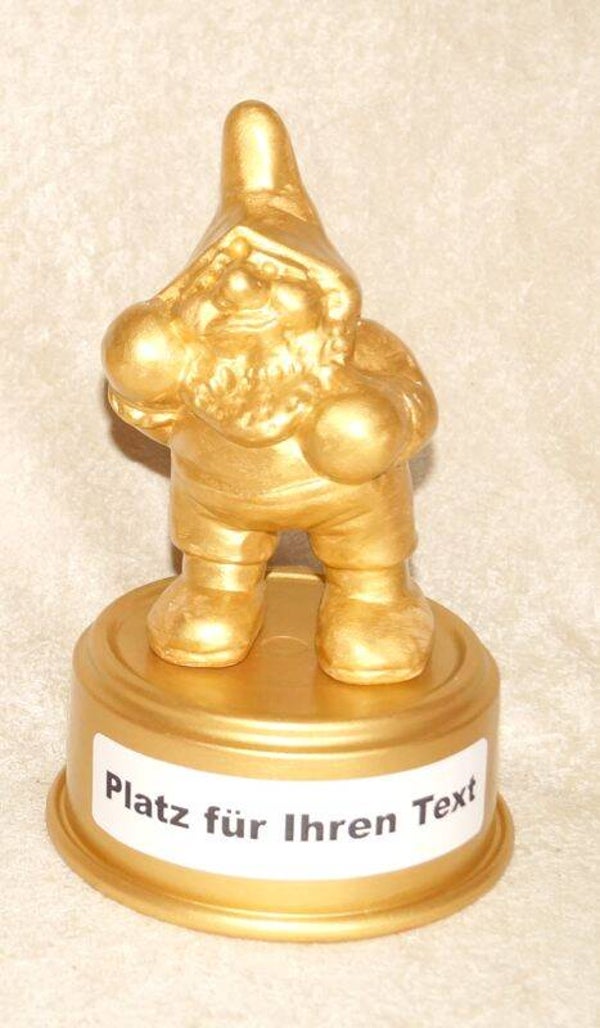 Gartenzwerg Boxer als Pokal de luxe in Gold - 4190650