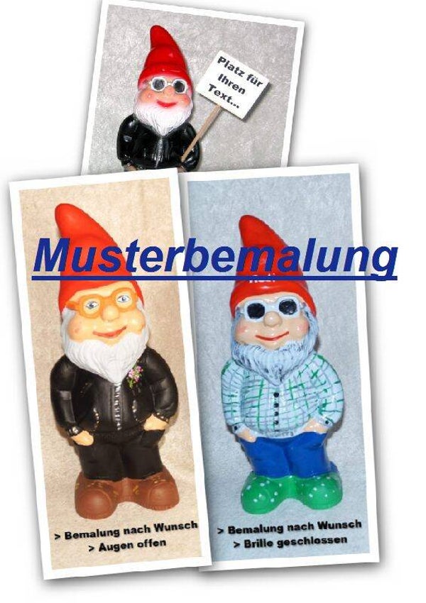 Moderner Gartenzwerg, cool mit Schild - 4810450