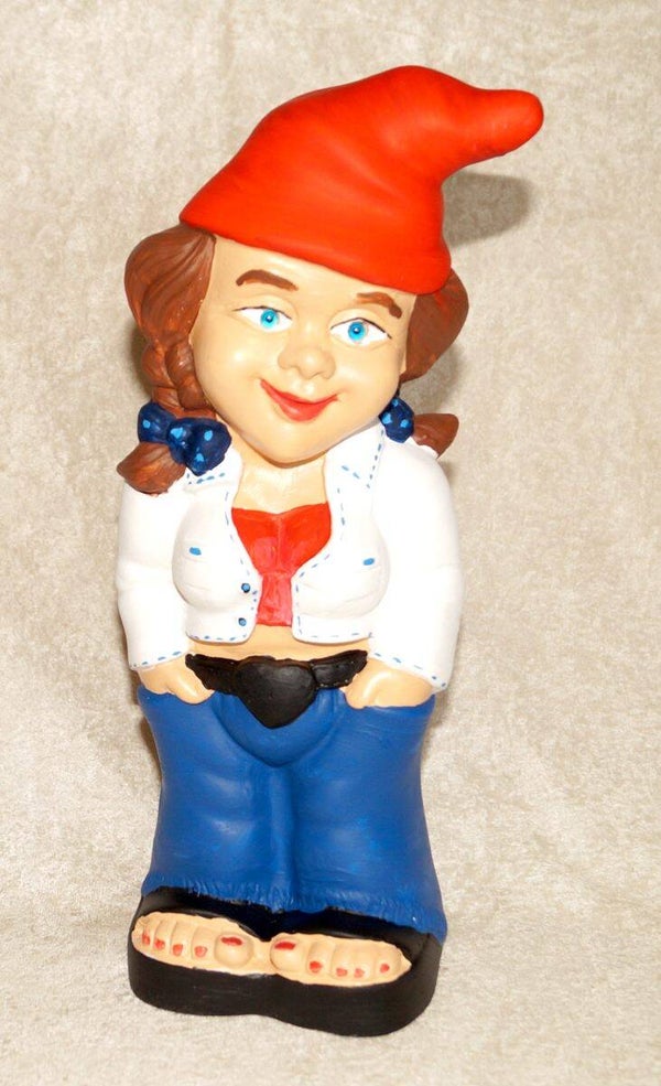 Gartenzwergin im individuellen Design farblich gestaltet - 6005100