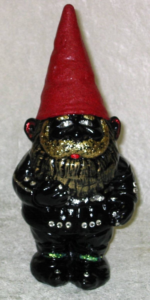 Black Gnome mit edlem Strass und Glitterlack - 9940150