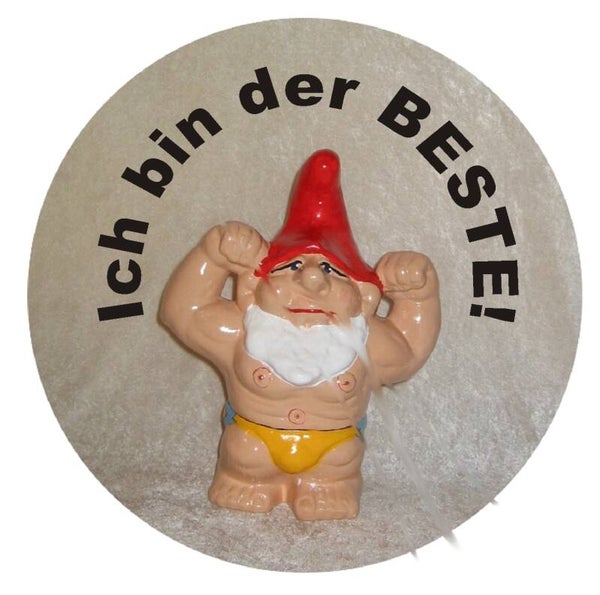 Gartenzwerg "Ich bin der BESTE" als Button zum Anstecken - B513110