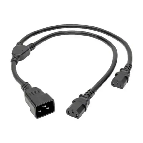IEC C20 to 2X C13 Splitter Power Cord 5ft 250V 12/14AWG 10-20A Heavy Duty Cable for Bitmain Antminer S17 S19 to PDU Power Distribution Unit