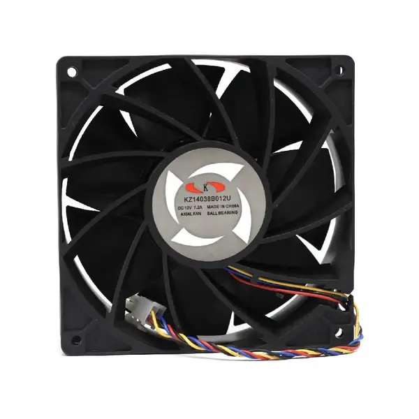 KZ14038B012U DC 12V 7.2A Ball Bearing Cooling Fan 140x140x38mm for Whatsminer M30 M31 M32 series 4pin ATX Power Interface
