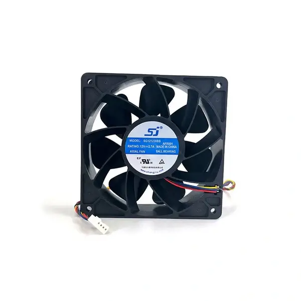 SJ SG121238BS 12V 2.7A Cooling Fan for Antminer ElphaPex Miner - 120x120x38mm